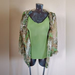 Silk blouse with matching spaghetti top